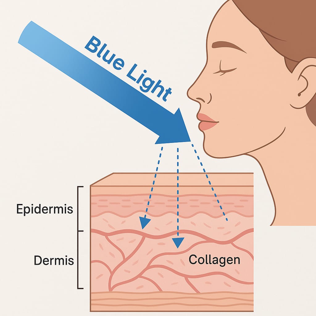 Blue light skin aging